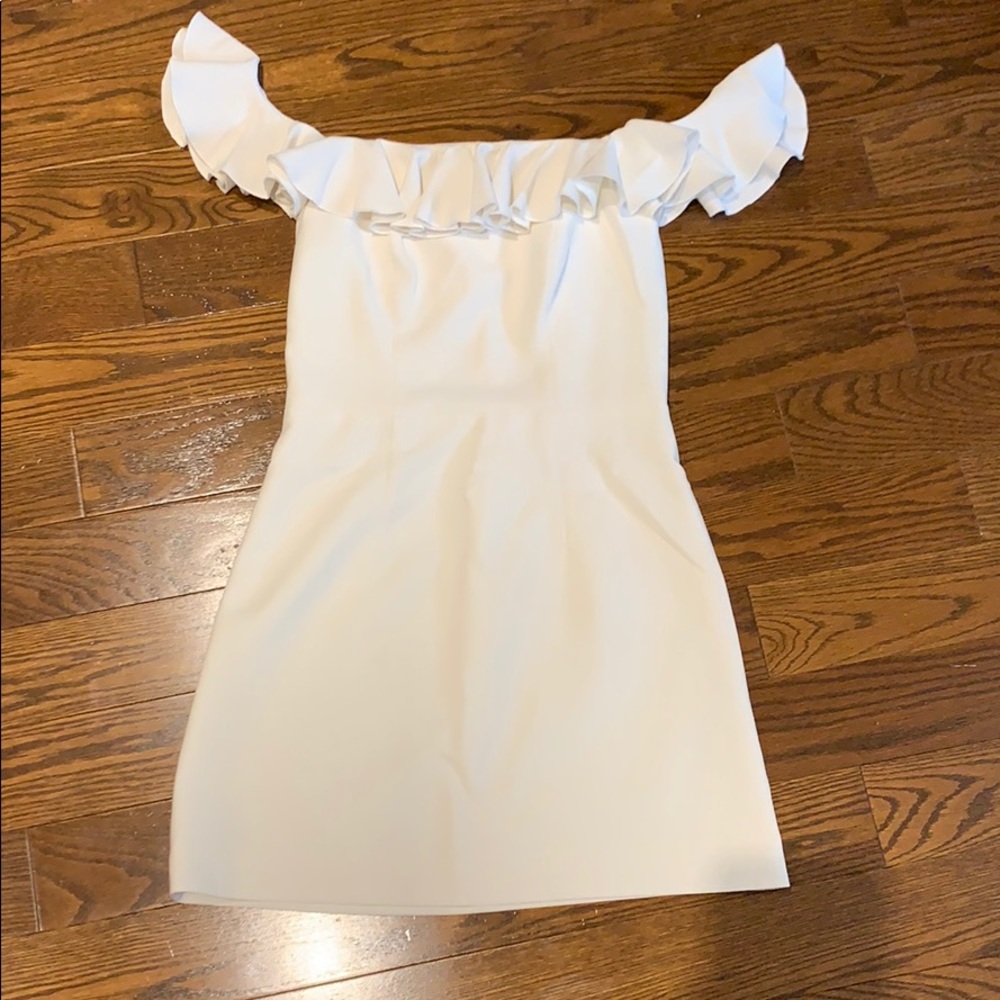 White off the shoulder mini dress